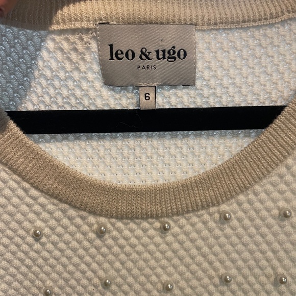 Leo & Ugo Paris Pearl-Embellished Knit Top - Picture 3 of 5